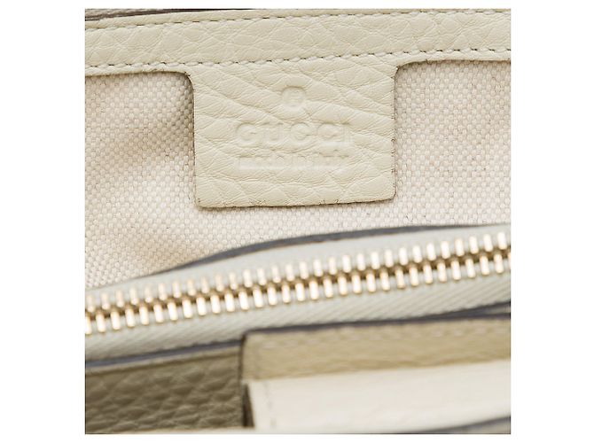Bamboo Borsa Shopper Satchel Gucci Medium in pelle di vitello bianca con bambù Bianco - vista 5