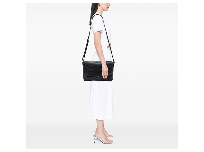 Borsa a tracolla Gucci Guccissima Web nera Nero - vista 7