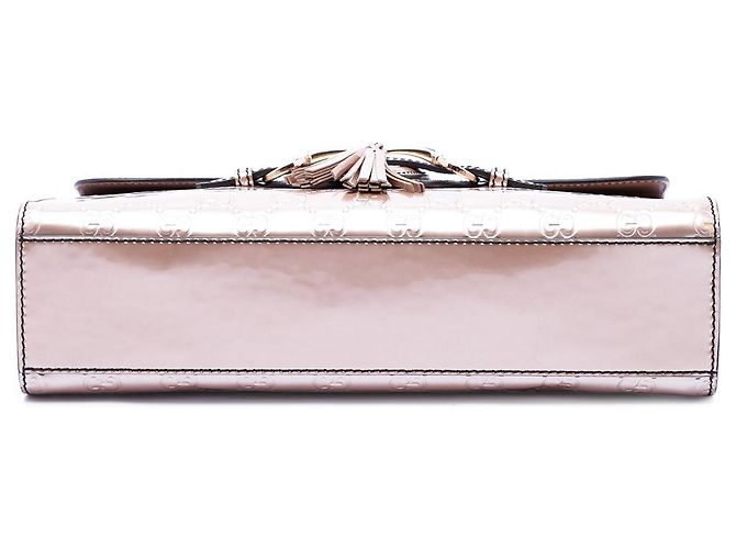 Pink Gucci Medium Guccissima Patent Emily Shoulder Bag - view 3