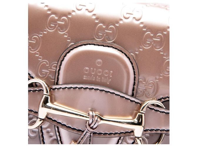 Pink Gucci Medium Guccissima Patent Emily Shoulder Bag - view 5