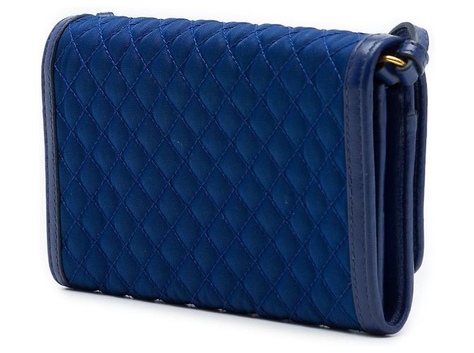 Borsa a tracolla Prada Impuntu Tessuto blu con portafoglio - vista 2