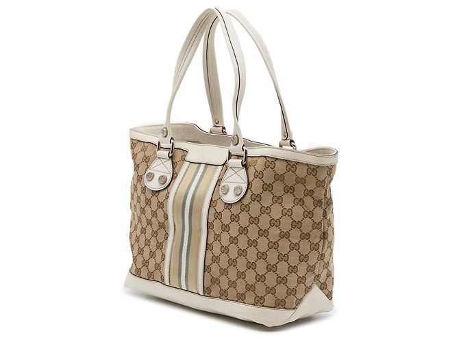 Tote Gucci Small GG Canvas Web Libeccio Sunset Beige - vista 2