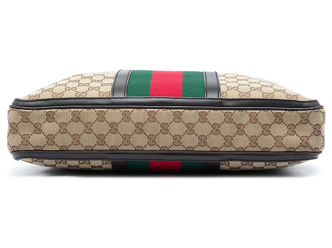 Pasta de Negócios Gucci GG Canvas Web Bege - vista 3