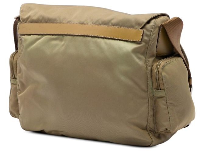 Double Bolsa Messenger Prada Tessuto de fivela dupla Bege - vista 2