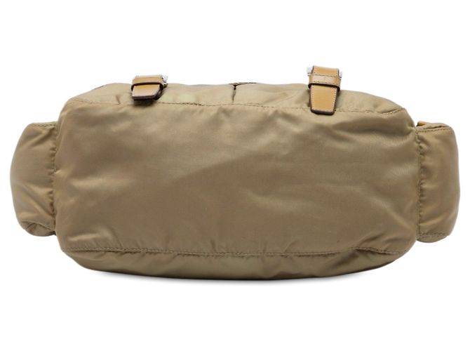 Double Bolsa Messenger Prada Tessuto de fivela dupla Bege - vista 3
