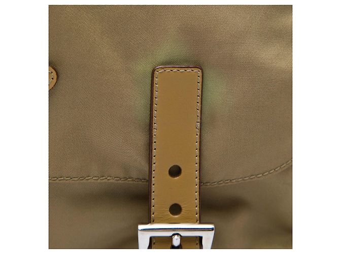Double Bolsa Messenger Prada Tessuto de fivela dupla Bege - vista 6