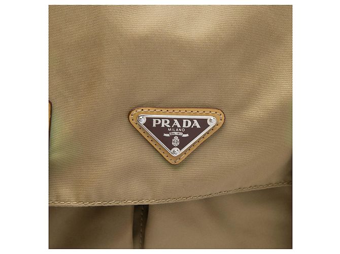 Double Bolsa Messenger Prada Tessuto de fivela dupla Bege - vista 7