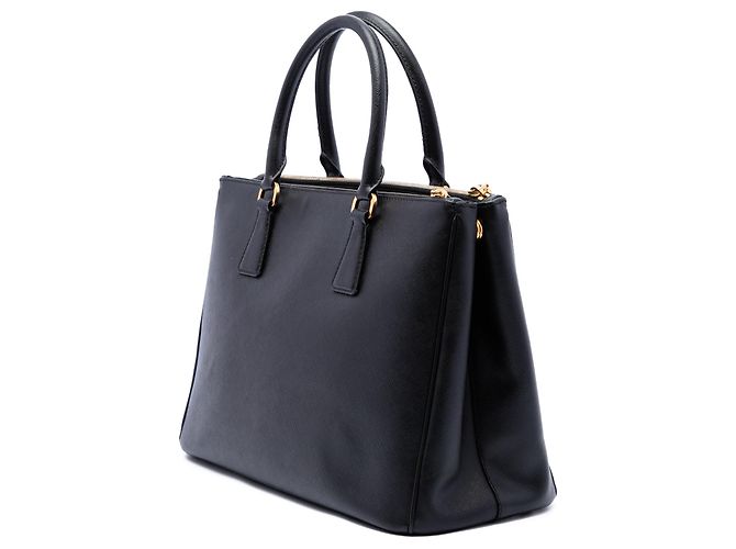 Borsa Prada Large Saffiano Lux Galleria Double Zip Nera Nero - vista 2