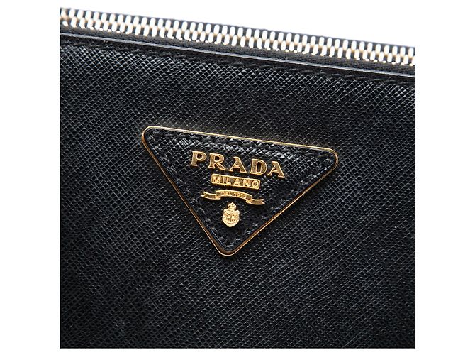 Borsa Prada Large Saffiano Lux Galleria Double Zip Nera Nero - vista 5