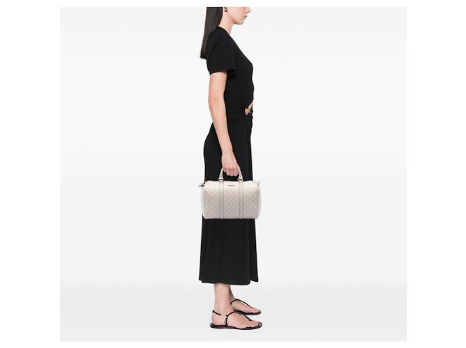 Borsa Boston Gucci Medium Guccissima Joy Bianca Bianco - vista 6