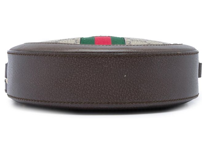 Borsa a tracolla rotonda Gucci Mini GG Supreme Web Ophidia Beige - vista 3