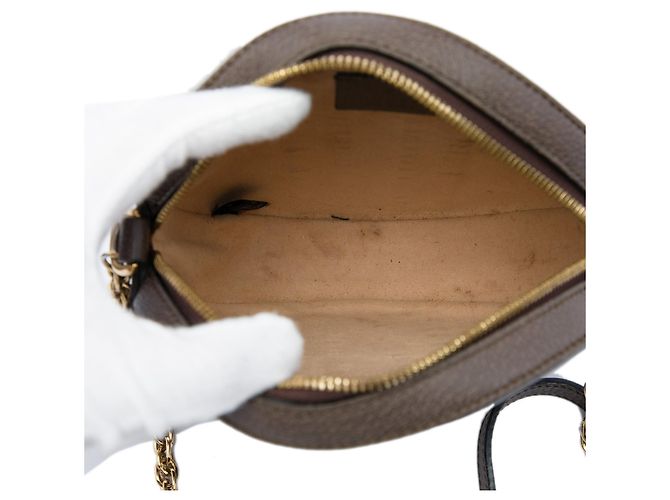 Borsa a tracolla rotonda Gucci Mini GG Supreme Web Ophidia Beige - vista 4