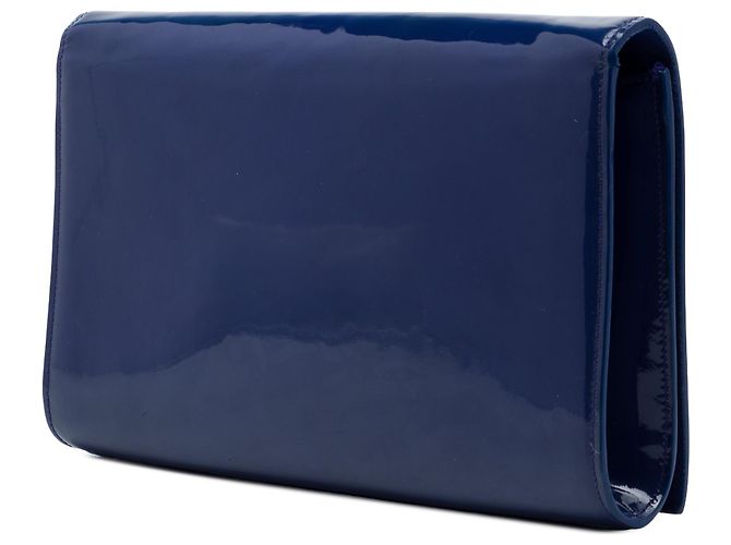 Clutch Blue Saint Laurent Patent Belle Du Jour - vista 2