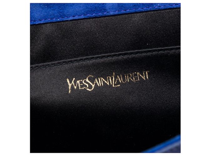 Clutch Blue Saint Laurent Patent Belle Du Jour - vista 5