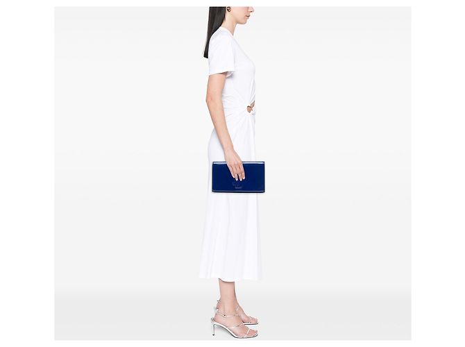Clutch Blue Saint Laurent Patent Belle Du Jour - vista 6