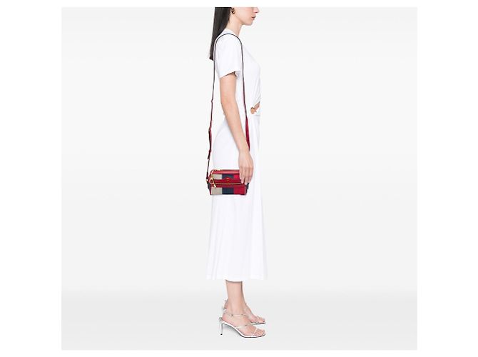 Borsa a tracolla Mini Canvas Ophidia Gucci rossa Rosso - vista 6