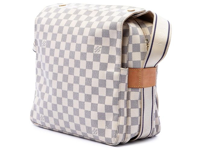 Borsa a tracolla Louis Vuitton Damier Azur Naviglio bianca Bianco - vista 2