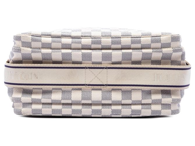 Borsa a tracolla Louis Vuitton Damier Azur Naviglio bianca Bianco - vista 3