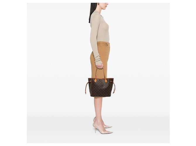Borsa Tote Louis Vuitton Monogram Neverfull MM Marrone - vista 6