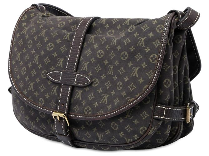 Borsa a tracolla Louis Vuitton Monogram Mini Lin Saumur 30 Marrone - vista 2