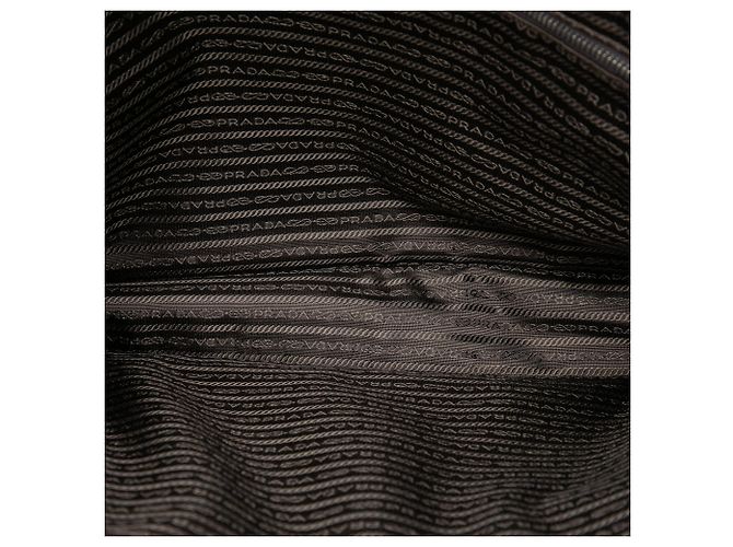 Borsa business Prada Saffiano Cuir marrone con tasca frontale con zip - vista 4