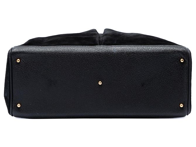 Bamboo Borsa Satchel Gucci in camoscio nero con bambù - vista 3