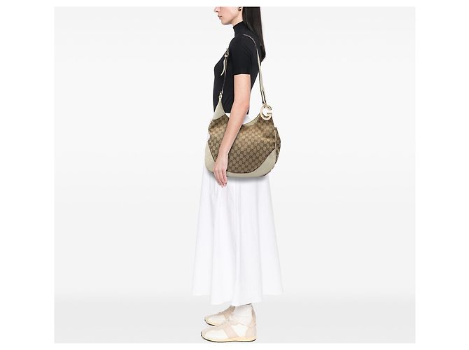Borsa a tracolla Gucci GG Canvas Charlotte Beige - vista 5