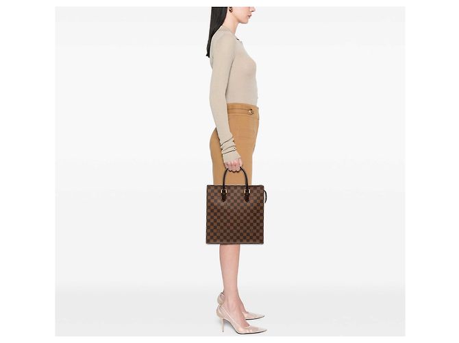 Borsa Tote Louis Vuitton Damier Ebene Venice Sac Plat Marrone - vista 6