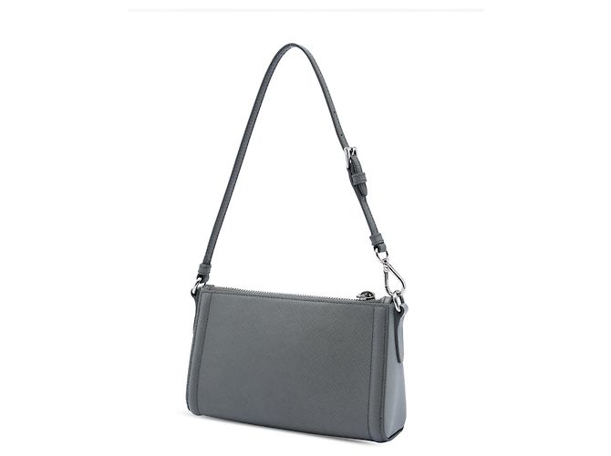 Borsa a tracolla Prada Saffiano Lux Pochette Grigia Grigio - vista 2