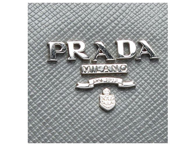 Borsa a tracolla Prada Saffiano Lux Pochette Grigia Grigio - vista 5