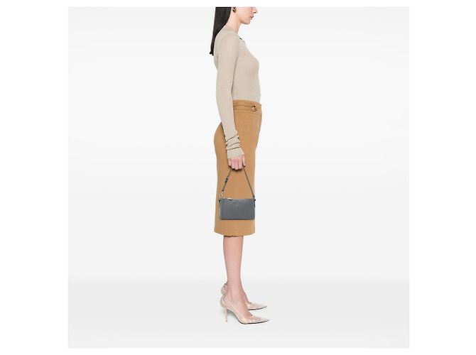 Borsa a tracolla Prada Saffiano Lux Pochette Grigia Grigio - vista 6