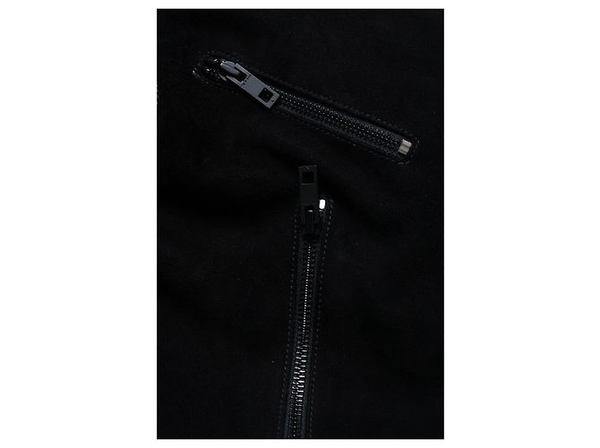 Rag & Bone, veste biker en daim noir - vue 5