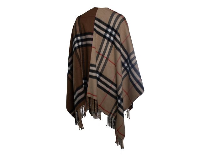 Burberry, Kaschmir-Poncho mit Karomuster Braun - Ansicht 3