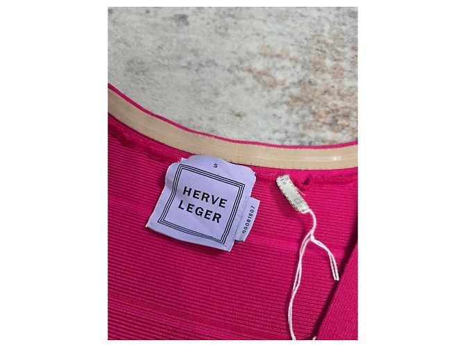 Herve Leger Hervé Léger Bandage Kleid Fuchsia Creme Fuschia - Ansicht 2