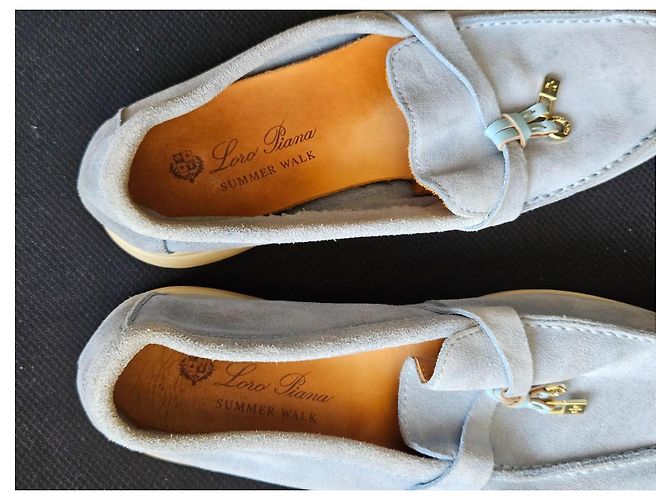 Loro Piana Summer Walk Mocassini Blu chiaro - vista 11