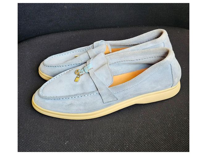 Loro Piana Summer Walk Mocassini Blu chiaro - vista 6