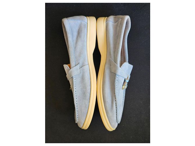 Loro Piana Summer Walk Mocassini Blu chiaro - vista 8