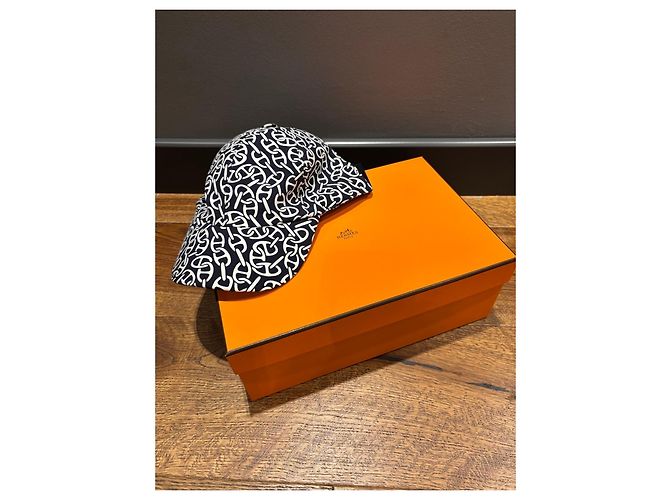 Cappellino Hermès Chaine d'Ancre Blu Navy e Bianco - vista 5