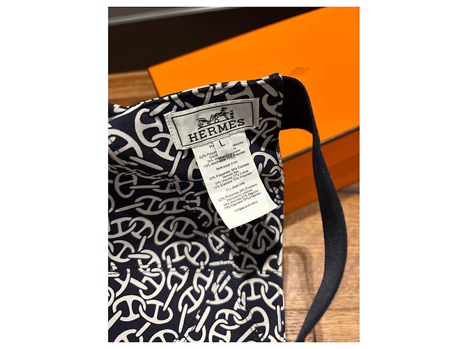 Cappellino Hermès Chaine d'Ancre Blu Navy e Bianco - vista 7