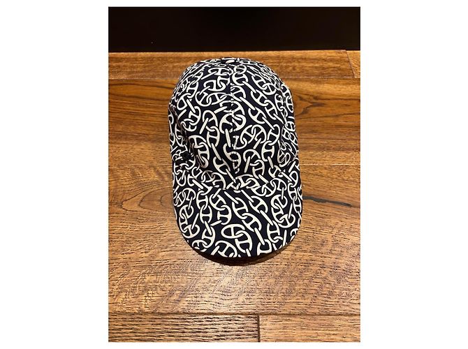 Cappellino Hermès Chaine d'Ancre Blu Navy e Bianco - vista 9