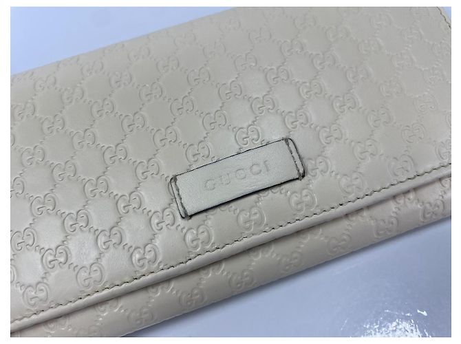 Gucci Guccissima Portafoglio Continental Beige - vista 3