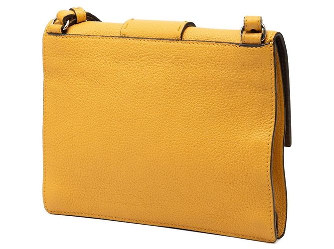 Borsa a tracolla e spalla Fendi Flat Bucket Medium Giallo - vista 2