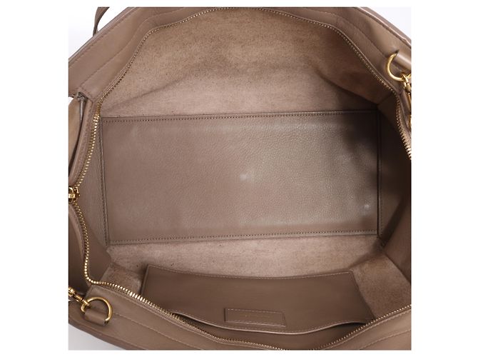 Saint Laurent Paris Downtown Cabas Borsa a mano 2Way in pelle e camoscio Beige 436832 - vista 10