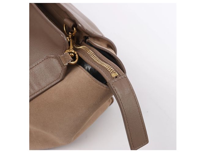 Saint Laurent Paris Downtown Cabas Borsa a mano 2Way in pelle e camoscio Beige 436832 - vista 5
