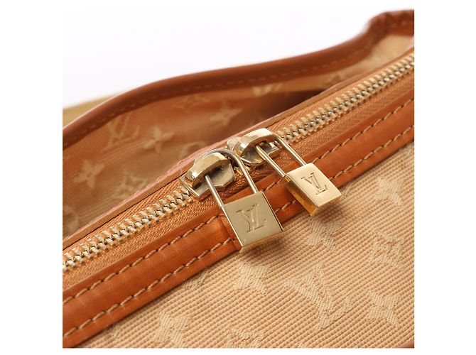 Louis Vuitton Sac Mary Kate Mini Monogram Lin Handbag in Beige x Brown M92505 - vista 12
