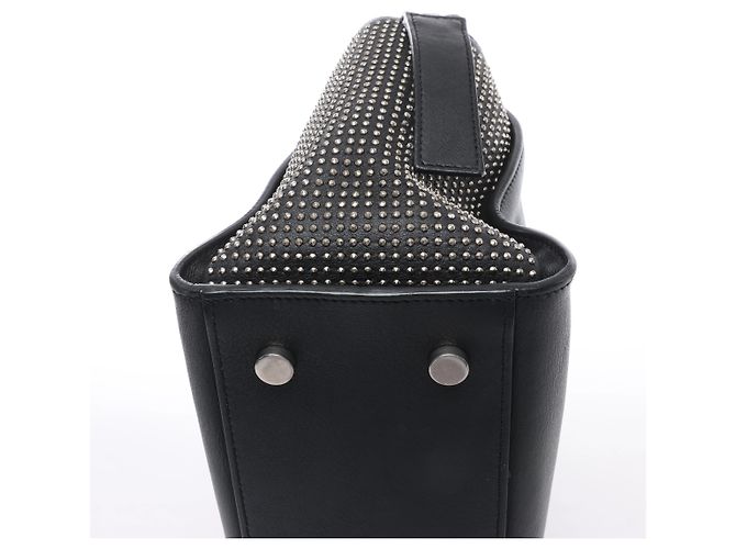 Borsa Saint Laurent Paris Downtown Cabas in pelle e borchie Nera 481909 Nero - vista 10