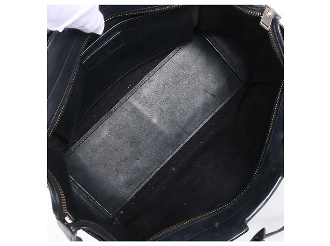 Borsa Saint Laurent Paris Downtown Cabas in pelle e borchie Nera 481909 Nero - vista 11