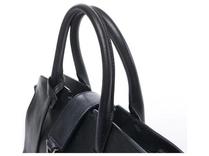 Borsa Saint Laurent Paris Downtown Cabas in pelle e borchie Nera 481909 Nero - vista 7