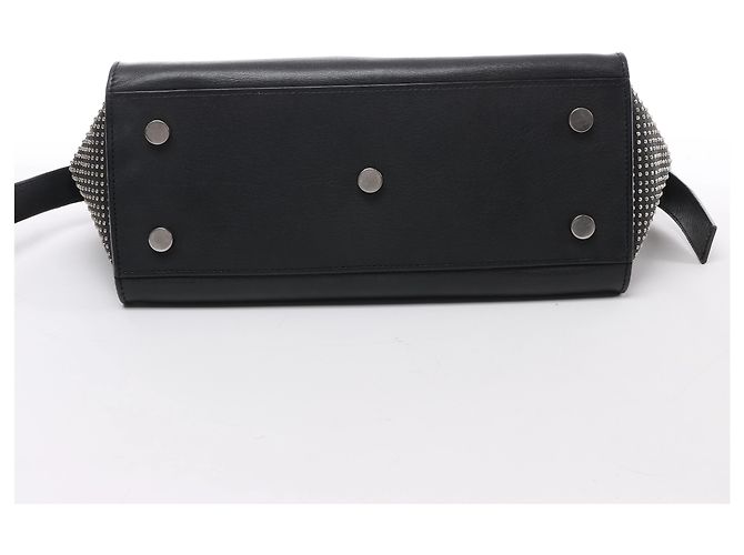 Borsa Saint Laurent Paris Downtown Cabas in pelle e borchie Nera 481909 Nero - vista 8