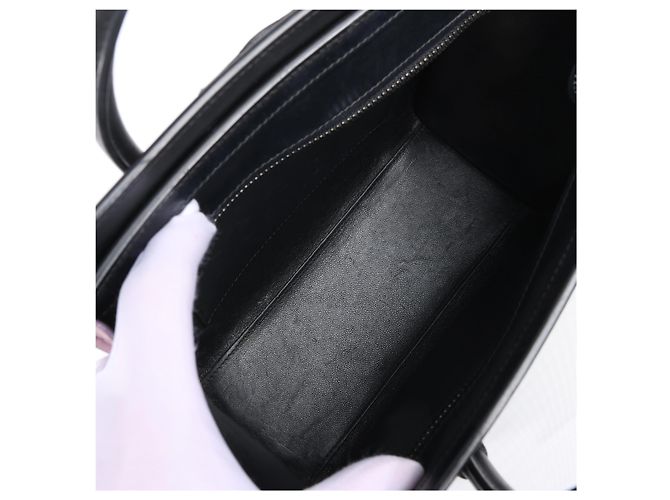 Céline Borsa Celine Luggage Nano in pelle e camoscio Nero x Rosa - vista 10